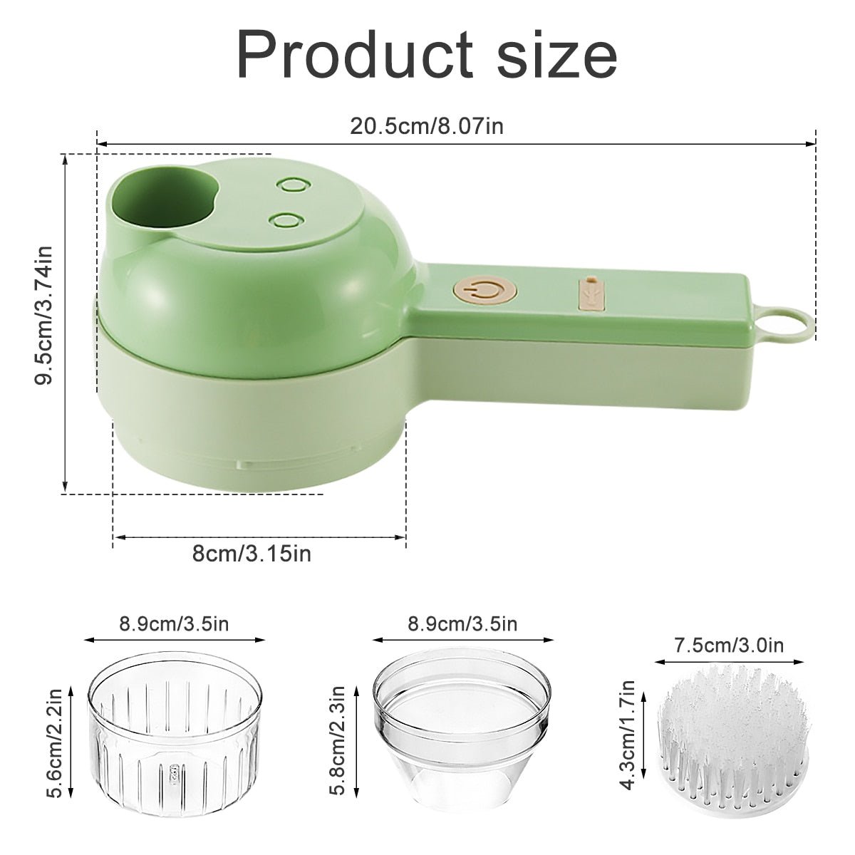 Electric Vegetable Cutter 4 In 1 Handheld Fruit And Veggie Chopper