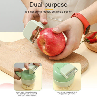 Electric Vegetable Cutter 4 In 1 Handheld Fruit And Veggie Chopper