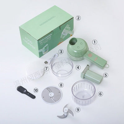 Electric Vegetable Cutter 4 In 1 Handheld Fruit And Veggie Chopper