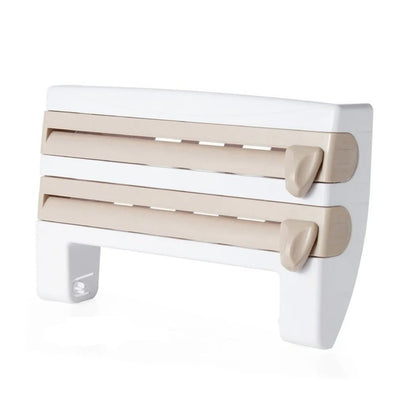 Plastic Wrap Dispenser 4 In 1 Kitchen Roll Holder Organizer