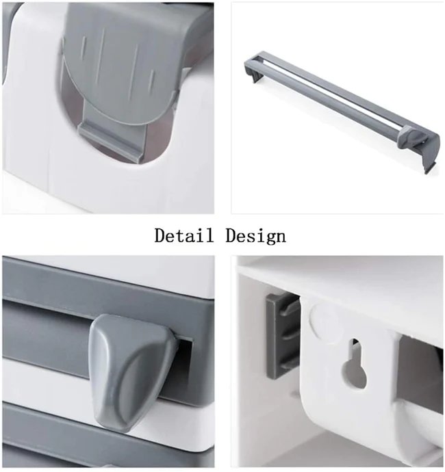Plastic Wrap Dispenser 4 In 1 Kitchen Roll Holder Organizer