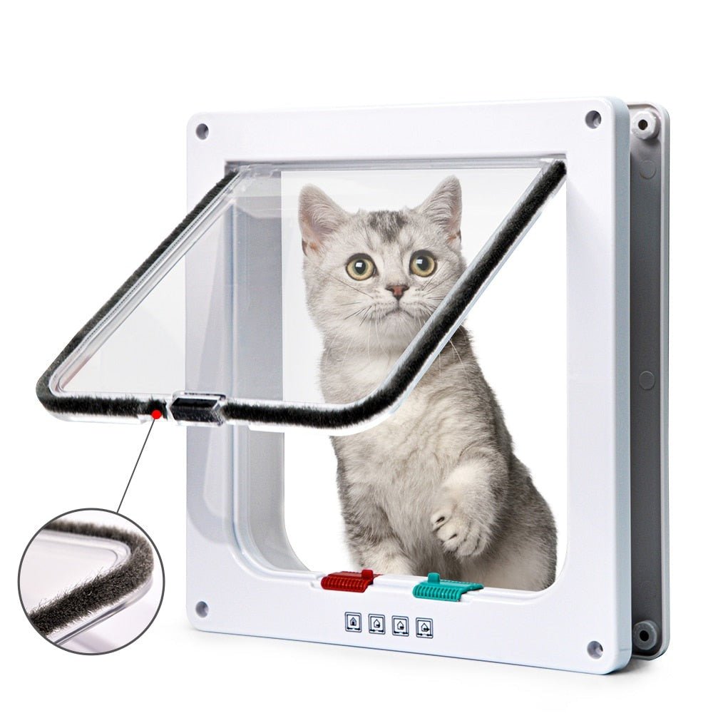 Security Lock Cat Flap Door 4 Way For Interior Exterior Use
