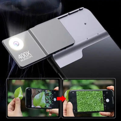 Phone Microscope 400X Lens With Built-in Light And Protective Case