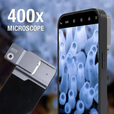 Phone Microscope 400X Lens With Built-in Light And Protective Case