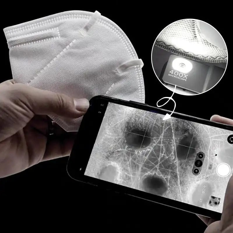 Phone Microscope 400X Lens With Built-in Light And Protective Case