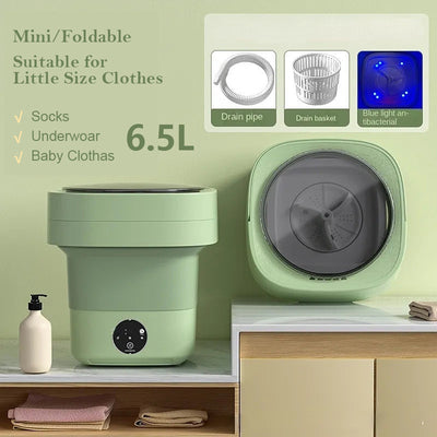 Portable Folding Washing Machine Compact Lightweight Travel Laundry Washer