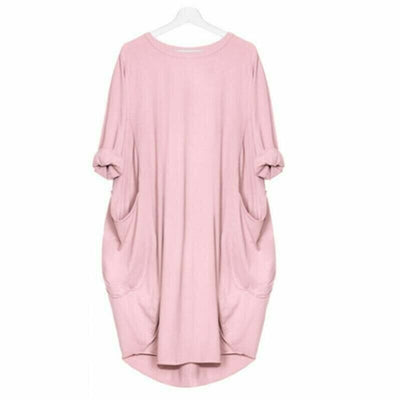 Long Sleeve Casual Loose Pocket Dress Comfortable Everyday Wear