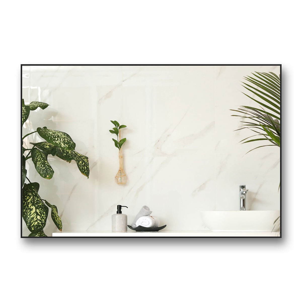 Bathroom Mirror With Storage Rack Rectangular Hanging 40x30 Inch
