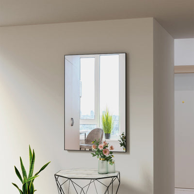 Bathroom Mirror With Storage Rack Rectangular Hanging 40x30 Inch