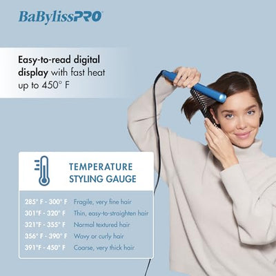 Nano Titanium Flat Iron Hair Straightener 1 Inch Digital Styling Iron
