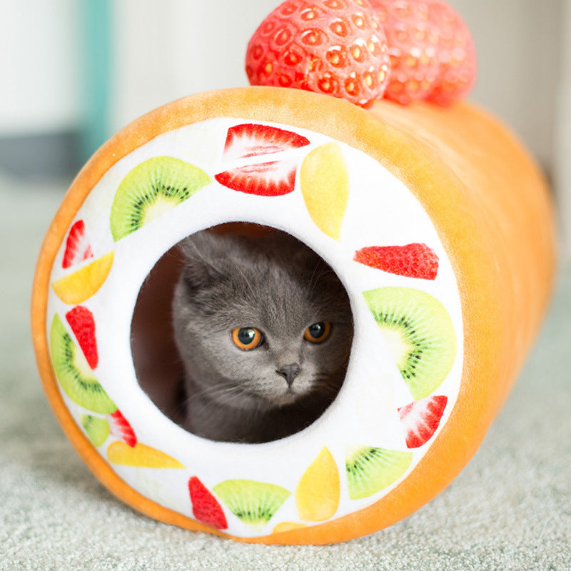 Cake Roll Cat House Soft Cozy Pet Bed For Cats