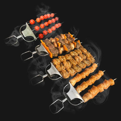 3 Way Grill Skewers Set For Versatile Outdoor Barbecue Cooking