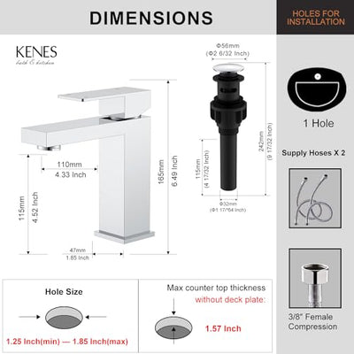 Single Handle Bathroom Faucet Modern Sink Mixer Tap For Lavatory