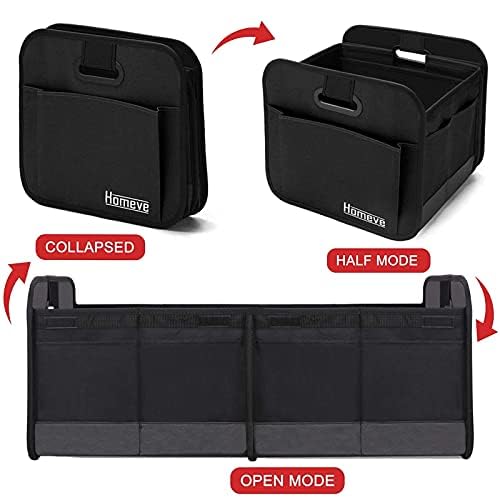 Homeve Car Trunk Organizer With Reinforced Handles Foldable Waterproof Storage