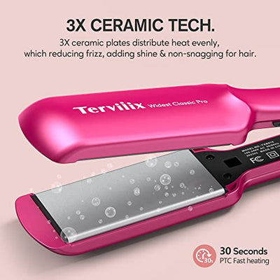 2 Inch Ceramic Hair Straightener Wide Plate Flat Iron