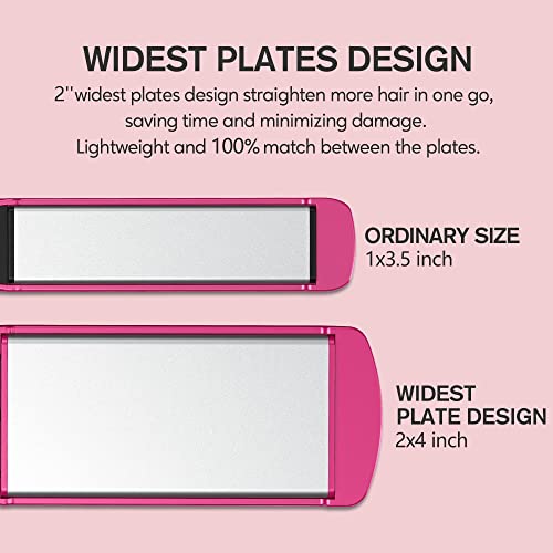 2 Inch Ceramic Hair Straightener Wide Plate Flat Iron