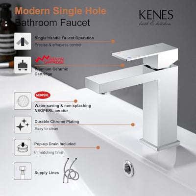 Single Handle Bathroom Faucet Modern Sink Mixer Tap For Lavatory
