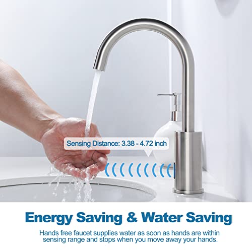 Touchless Bathroom Faucet Tall Automatic Waterfall Sink Faucet