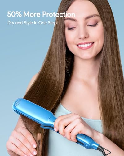 Titanium Hair Straightener 1.7 Inch Wide Wet To Dry Flat Iron