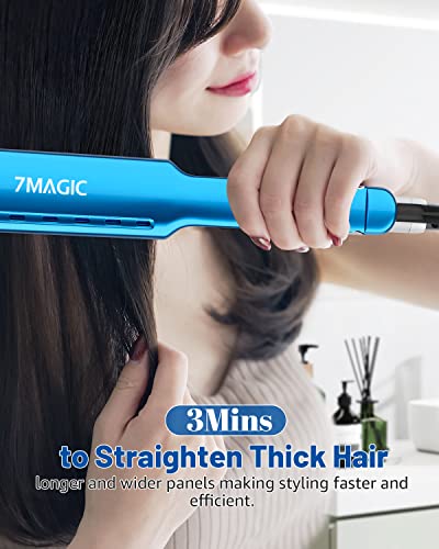 Wide Flat Iron Hair Straightener With Adjustable 5 Temperature Settings