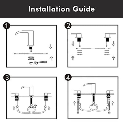 Waterfall Bathroom Faucet Matte Black Three Hole Sink Mixer