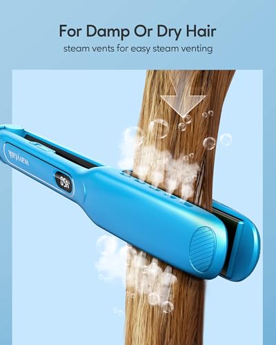 Titanium Hair Straightener 1.7 Inch Wide Wet To Dry Flat Iron