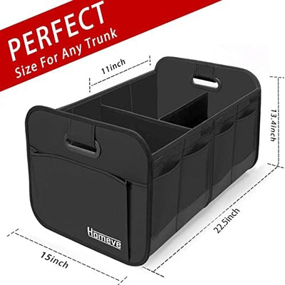 Homeve Car Trunk Organizer With Reinforced Handles Foldable Waterproof Storage