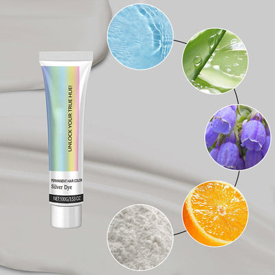 2-in-1 Natural Essence Extract Silver Hair Dye Long Lasting