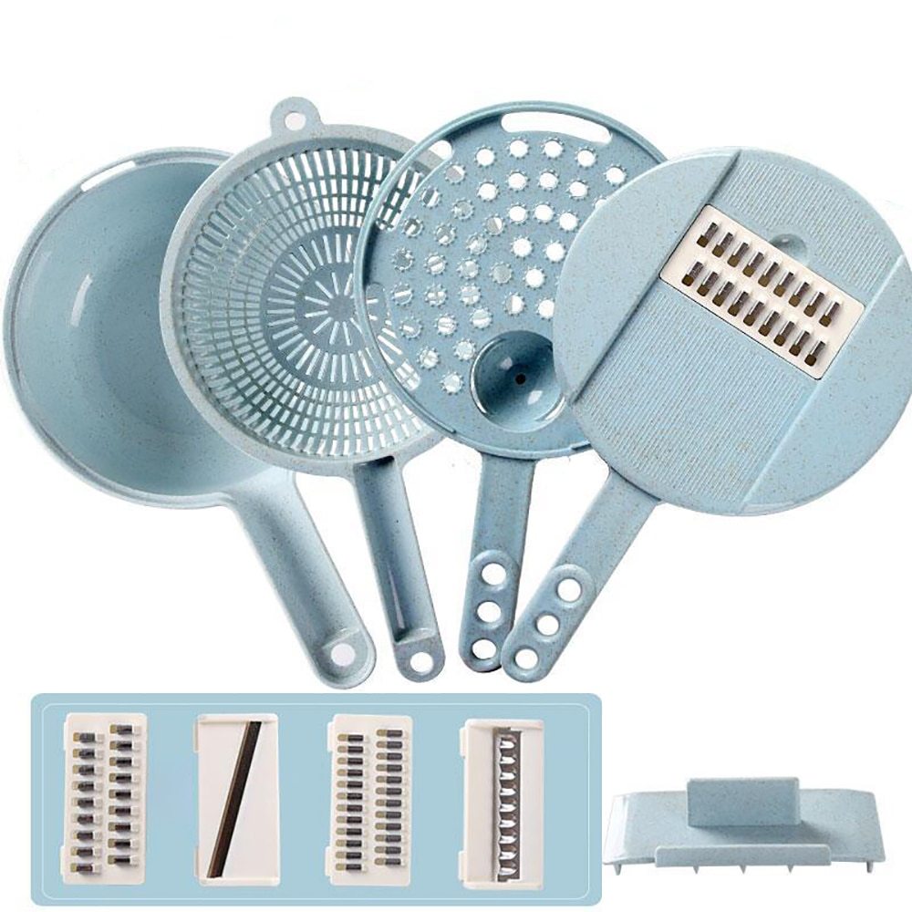 8 In 1 Mandoline Slicer Vegetable Cutter Potato Peeler Grater Strainer