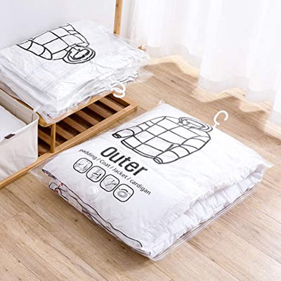 Hanging Vacuum Storage Bags Space Saving Clothes Organizer Set
