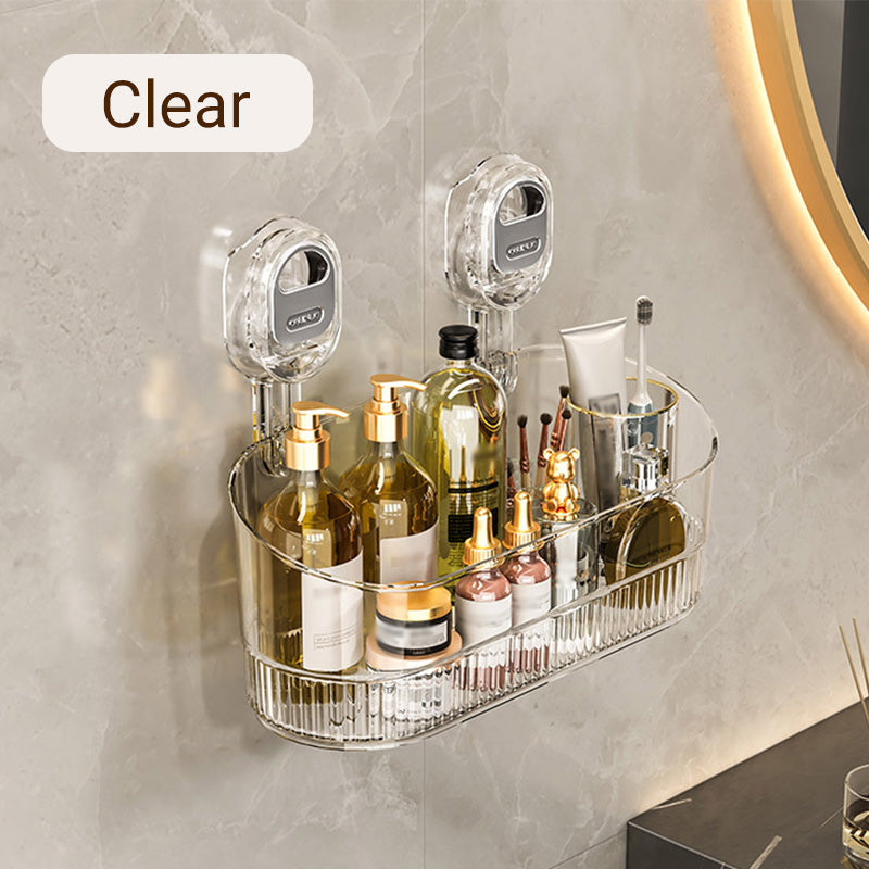 Suction Cup Storage Rack With Drain Hole For Bathroom Kitchen