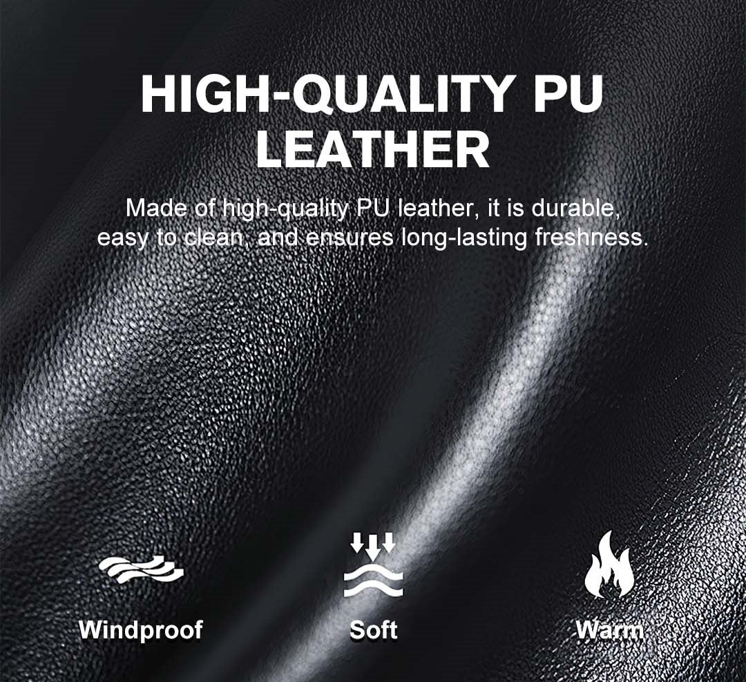 PU Leather Baseball Cap Flat Top Warm Stylish Baseball Hat