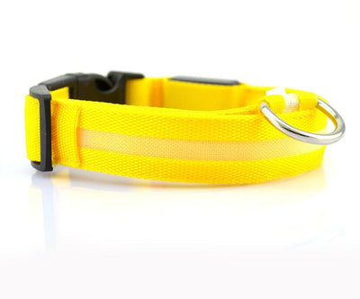 Nylon LED Dog Collar Adjustable Luminous Safety Glow Night Light