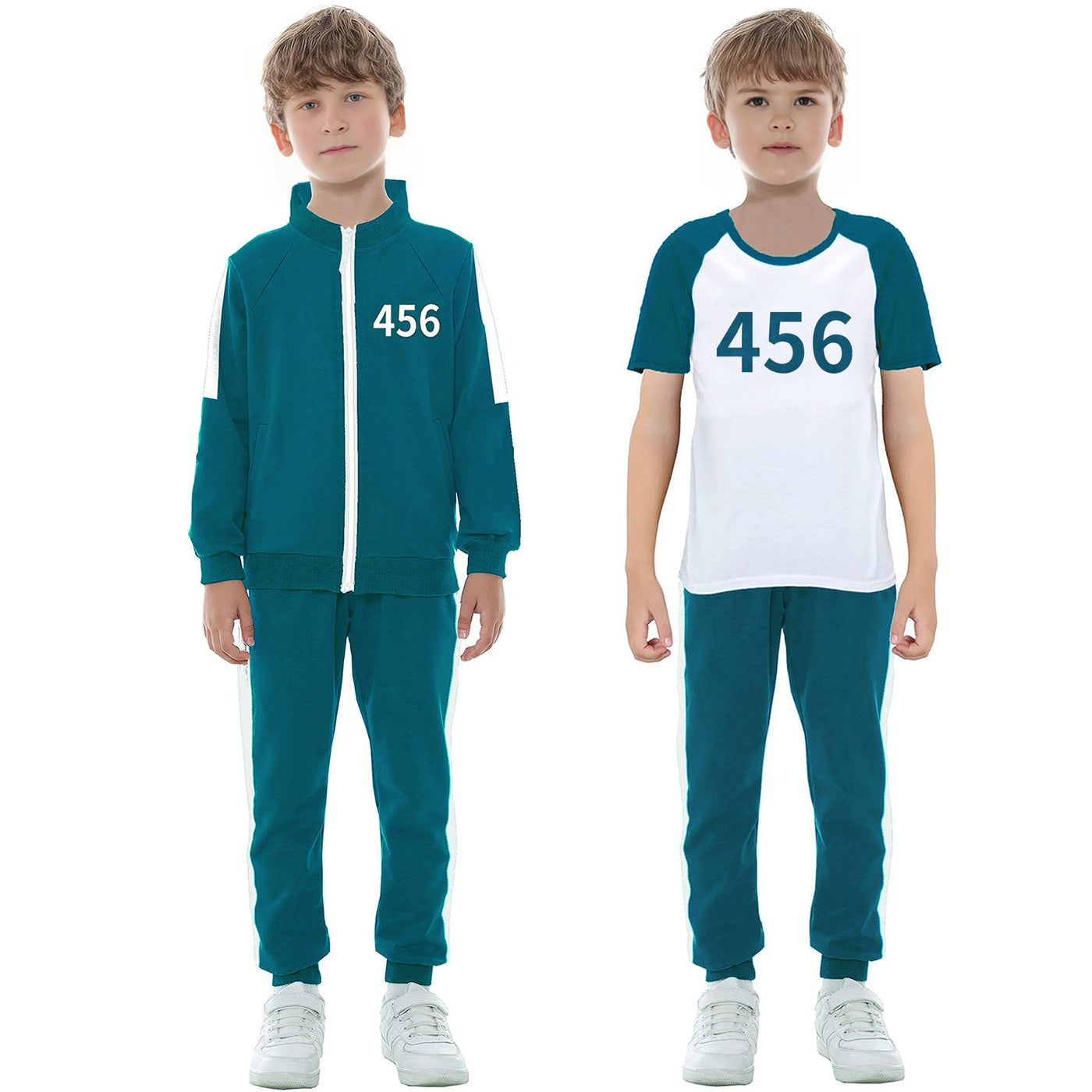 Blue Kids Tracksuit Set 3PCS Jacket Pants And T-Shirts