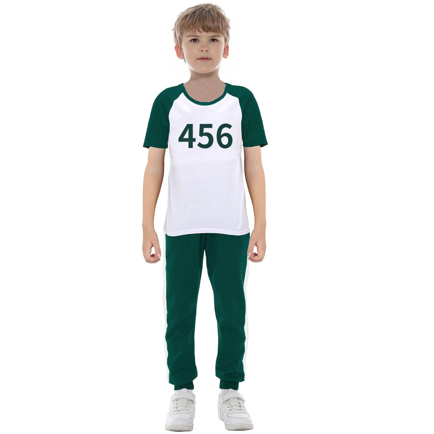 Kids Cosplay Costume Green T-shirt And Pants Set For Players