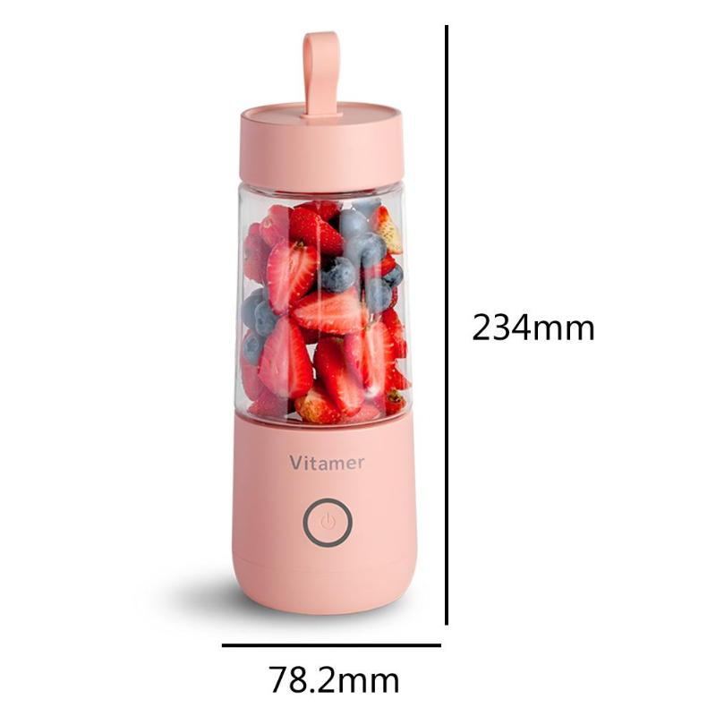 350ml Portable Blender USB Rechargeable Smoothie Mixer Juice Bottle