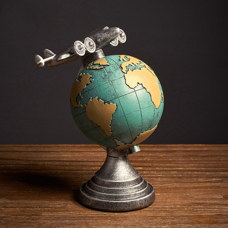 Retro Globe Clock Classic Design Decorative Table Clock