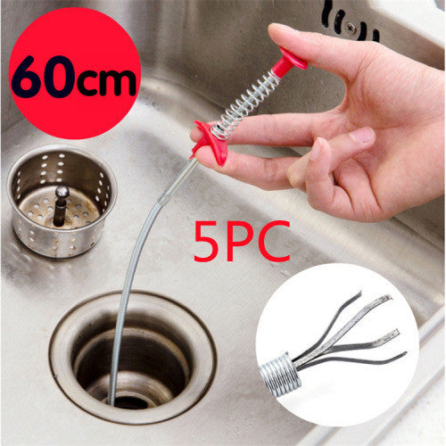 60CM Sewer Dredger Spring Pipe Drain Hair Clog Remover Tool
