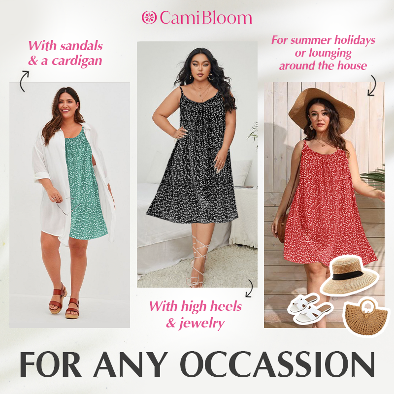 Floral Camisole Dress Lightweight Summer Floral Print Sleeveless Dress