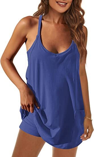 Casual Sleeveless Mini Dress With Built-In Shorts For Summer