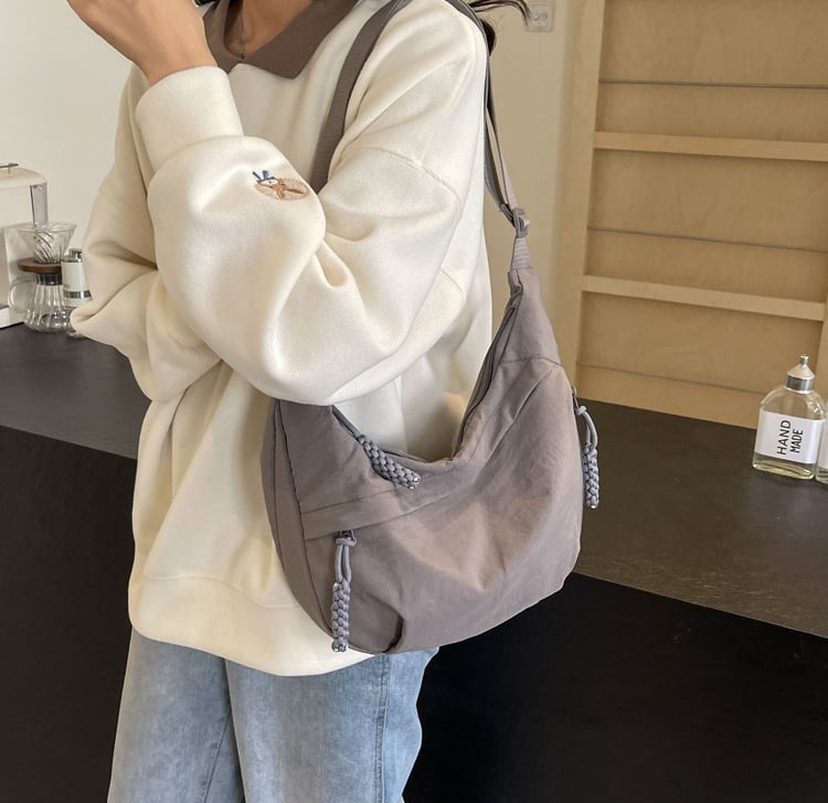 Women's Nylon Crossbody Bag Plain Color Fashion Hobo Style Tote