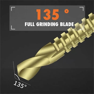 Titanium Twist Drill Bit Set 6 Pieces Power Tool Accessories