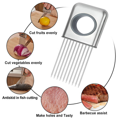 Onion Holder Slicer Stainless Steel Vegetable Tomato Cutting Tool