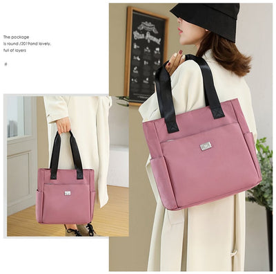 Waterproof Nylon Shoulder Bag Large Capacity Multi Pocket Design
