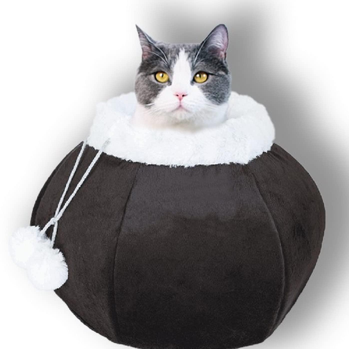 Cat Cave Bed Plush Soft Round Cozy Pet Tent For Cats