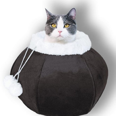 Cat Cave Bed Plush Soft Round Cozy Pet Tent For Cats