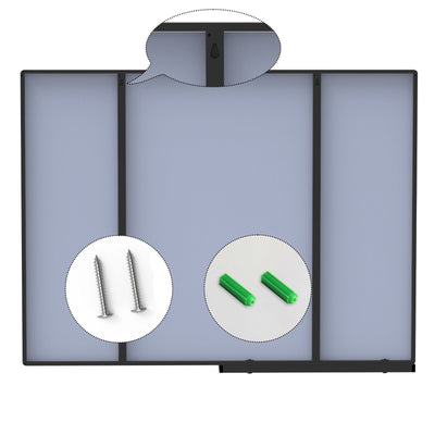 Modern Bathroom Mirror With Storage Rack Black Rectangular Wall Mirror 48x30 Inch
