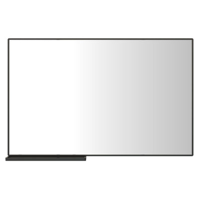 Modern Bathroom Mirror With Storage Rack Black Rectangular Wall Mirror 48x30 Inch
