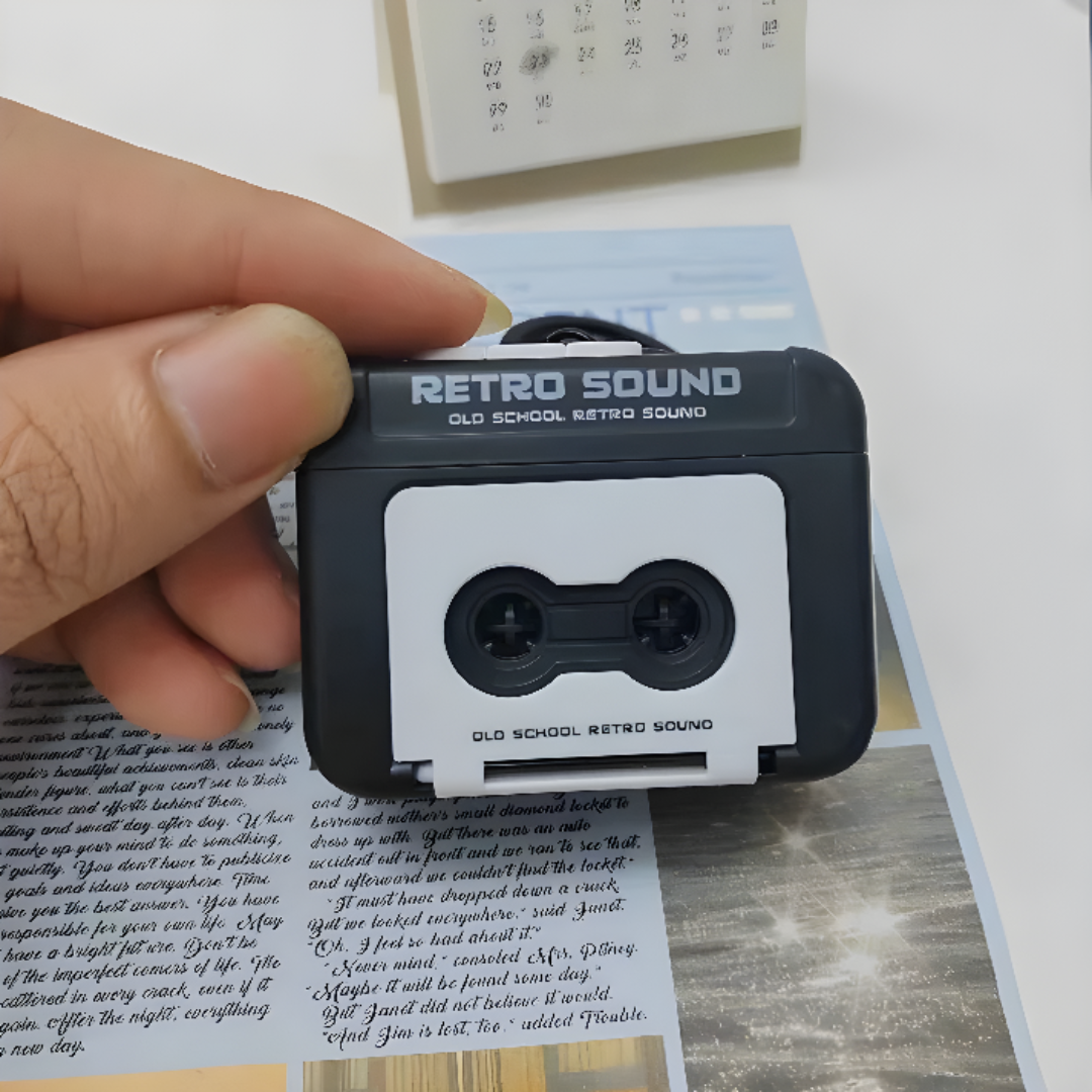 Mini Cassette Player Keychain Retro Style Portable Accessory