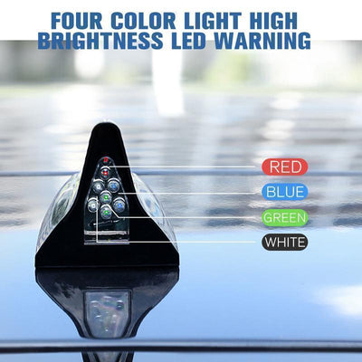 Solar Power Car Shark Fin Antenna With LED Flash Light